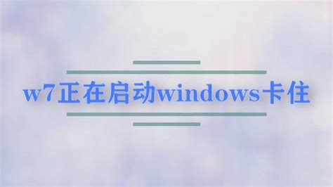 w7正在启动windows卡住
