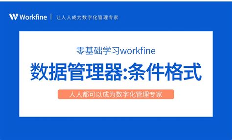 数据管理器之条件格式-Workfine零代码企业办公系统2.4 - 办公职场教程_Workfine - 虎课网