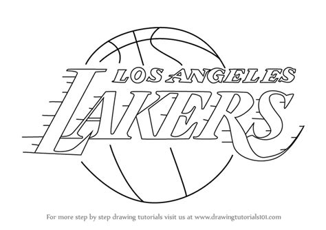 Learn How to Draw Los Angeles Lakers Logo (NBA) Step by Step : Drawing ...