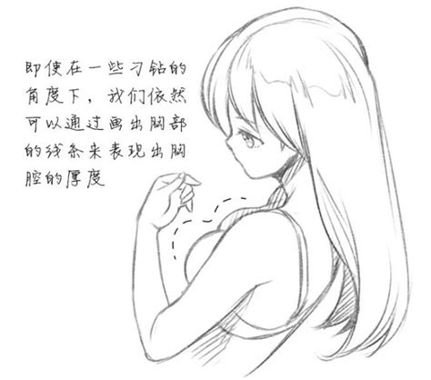 女性胸部怎么画好看 女生的胸部画法 女人胸部漫画绘画技巧 卡通画教程(2)[ 图片/8P ] - 才艺君