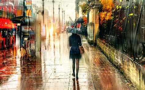 个人雨中打伞孤单背影伤感图片_2785106_领贤网