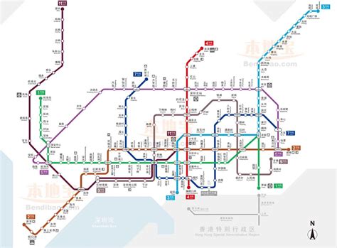深圳已经开通地铁线路图（高清图） - 深圳本地宝