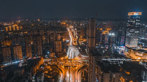 8K陕西安康汉江城市夜景天际线航拍延时视频特效素材-千库网