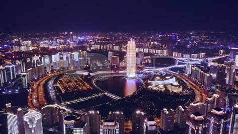 郑州CBD夜景航拍—高清视频下载、购买_视觉中国视频素材中心