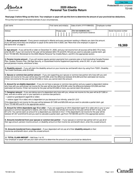 Form TD1 - 2023 - Fill Out, Sign Online and Download Fillable PDF, Canada | Templateroller