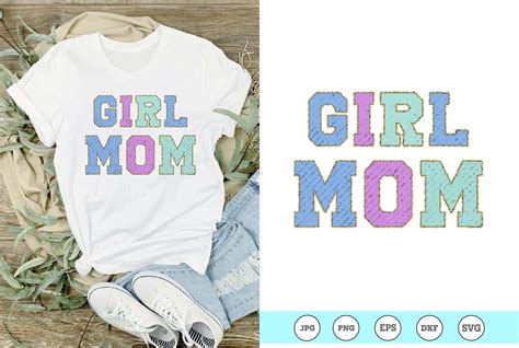 Girl Mom Faux Chenille Graphic by Craft Curtas · Creative Fabrica
