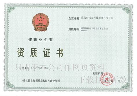 证书展示 – 重庆市讯谷科技发展有限公司