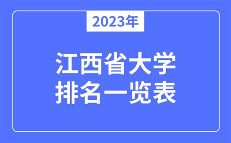 2022年江西省大学排名,最新大学排行榜 | 高考大学网