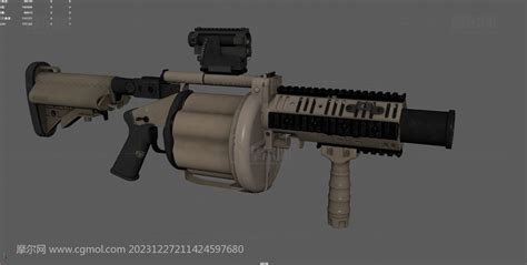 M32榴弹发射器,榴弹枪游戏道具_枪械武器模型下载-摩尔网CGMOL