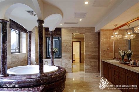 中式别墅卫生间浴池图片 – 设计本装修效果图