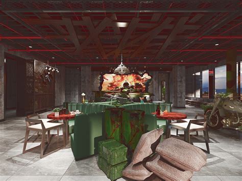 军事主题餐厅|space|Home Decoration Design|小蓝车与青桔_Original作品-站酷ZCOOL