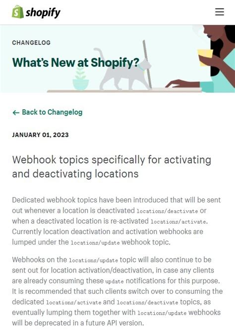 Shopify升级Webhook主题,新增地点停用和激活功能 | 零壹电商