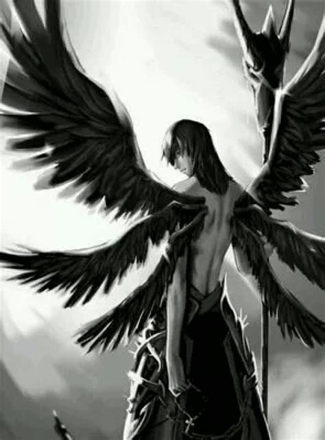 堕落天使路西法图片_黑色翅膀的天使图_动漫图片-QQKW个性网