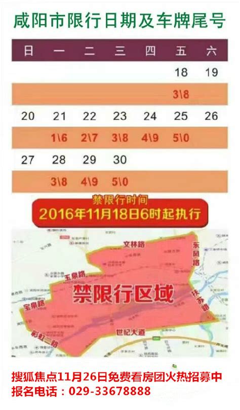 2019咸阳限行区域图 咸阳限号时间+最新规定-闽南网