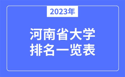 2023年河南省大学排名一览表_河南各所高校最新排行榜_学习力
