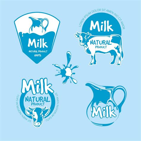 牛奶和奶牛场产品标识矢量集新鲜天然饮料_11059277矢量图片(图片ID:2877853)_-logo设计-标志图标-矢量素材_ 素材宝 ...