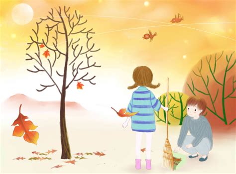 画一个美丽的秋天,简单,儿童画_大山谷图库