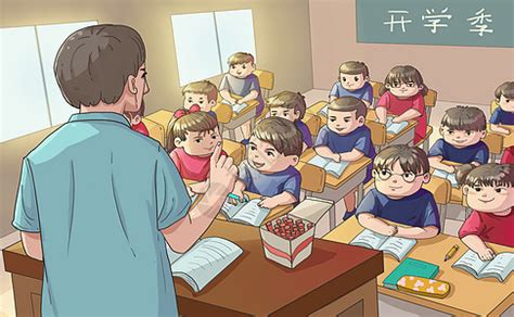 一位老师以明亮的教室风格向一群学生讲课插画图片下载-正版图片600012477-摄图网