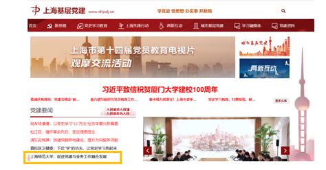 上海基层党建网首页报道化材学院促进党建与业务工作融合发展