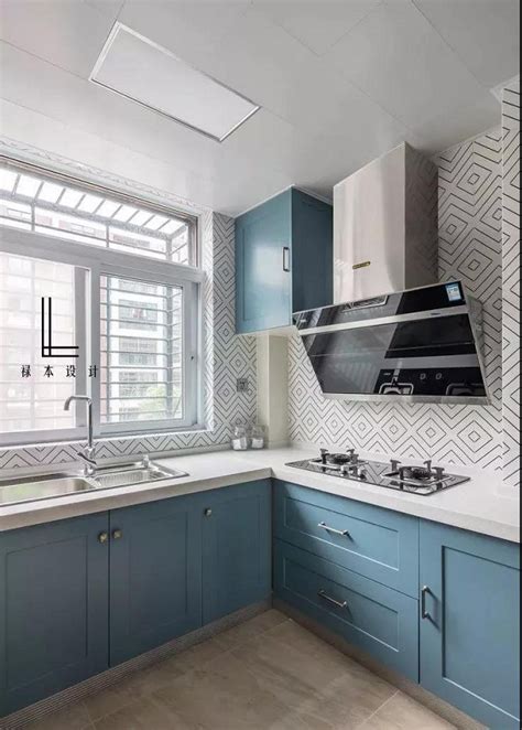 8款蓝色系厨房装修效果图 让人眼前一亮的文艺设计 - 厨房 - 装一网