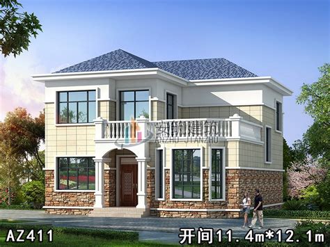 中式农村双拼三层住宅设计图，经济适用。_双拼别墅设计图_鲁班设计图纸官网