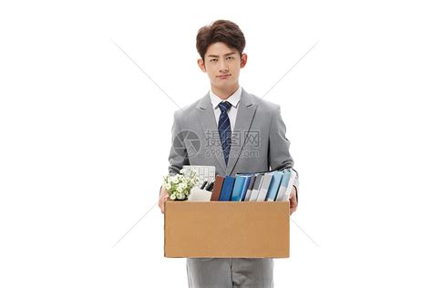 商务男性被开除抱着办公用品纸箱高清图片下载-正版图片501796255-摄图网