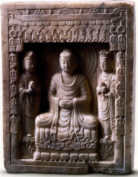 一佛二菩萨造像龛-西安文物-图片
