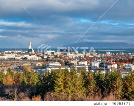 Cityscape viewpoint of Reykjavik Icelandの写真素材 [46963375] - PIXTA