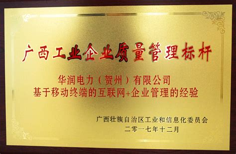 贺州电厂获评2017年度广西工业企业质量管理标杆_华润电力欢迎您
