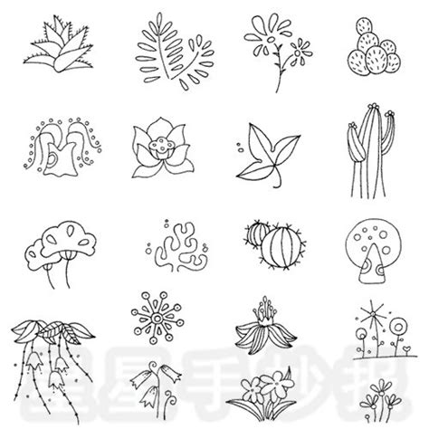 各种植物叶子简笔画_简笔画 - 搜图案网