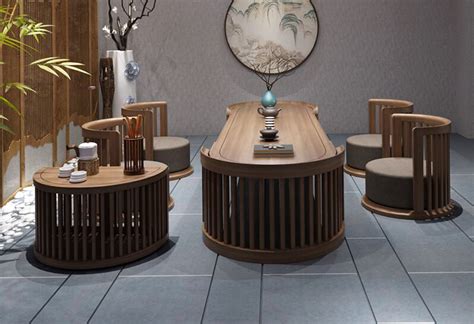 新中式实木餐桌椅组合现代家用全实木圆形饭桌餐台餐厅家具定制-淘宝网