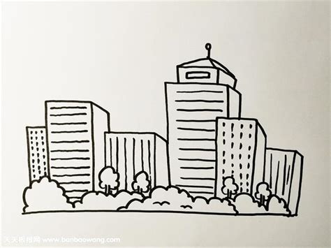 一步一步绘画高楼大厦怎么画涂色简单漂亮 - 巧巧简笔画