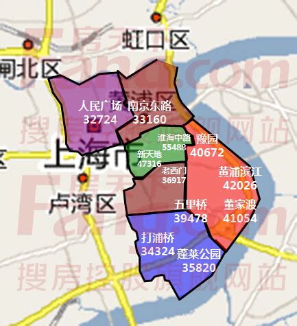 上海17区县板块二手房价格地图出炉_房产资讯-上海房天下