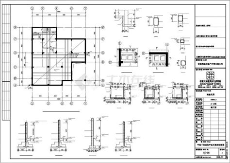 阜阳市某村镇3层钢混框架结构乡村别墅结构设计CAD图纸（含半地下室）_钢混结构_土木在线