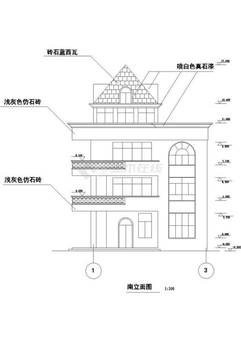 房屋建筑学课程设计作业CAD（单元式多层住宅设计）_住宅小区_土木在线