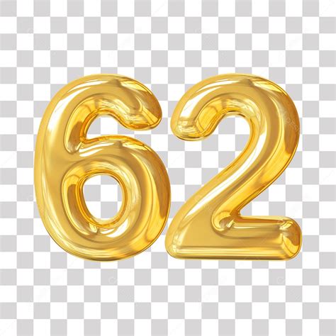 Happy birthday 62th celebration gold balloons and Vector Image
