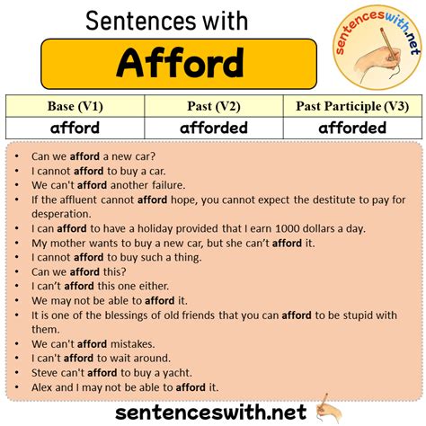 Afford Sentence | vlr.eng.br