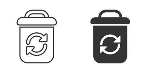 White recycle bin with recycle symbol icon Vector Image