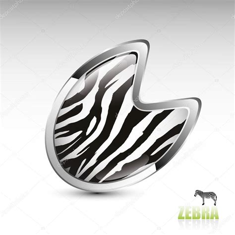 Zebra-Fußabdruck-Schaltfläche — Stockvektor #46553223