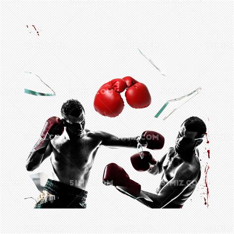 黑色拳击比赛插画免抠图片素材免费下载 - 觅知网