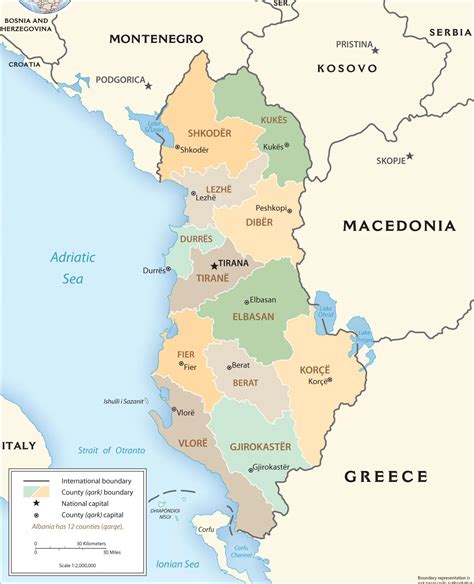 阿尔巴尼亚行政区划图 - 阿尔巴尼亚地图 - 地理教师网