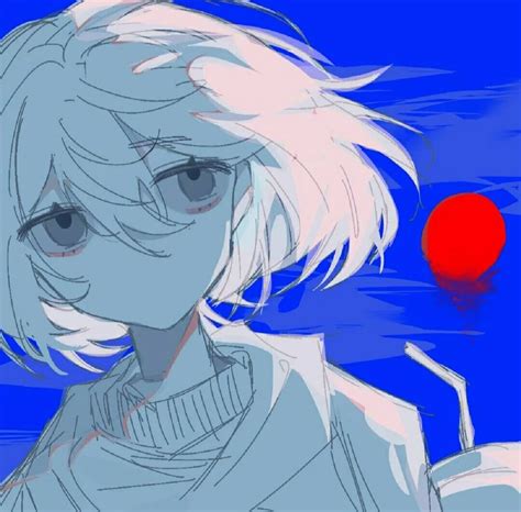 蓝色非主流头像