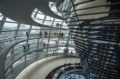 People Visit the Modern Dome on the Roof of the Reichstag. Editorial ...