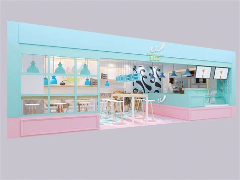 冰激凌店|空间|室内设计|DK商业空间 - 原创作品 - 站酷 (ZCOOL)