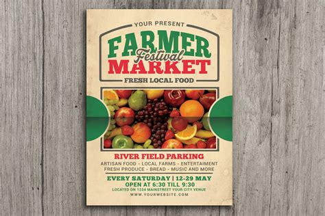 农贸市场促销活动宣传单模板 Farmer Market Event Flyer – 设计小咖