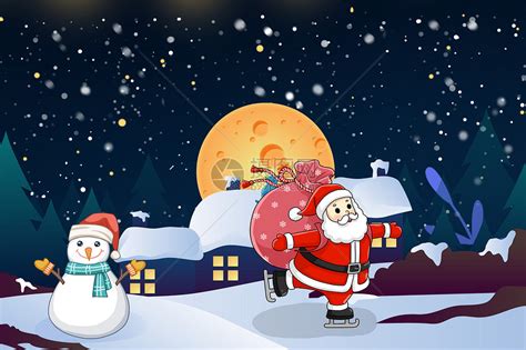 圣诞节下雪插画图片下载-正版图片401660839-摄图网