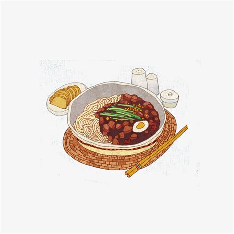 手绘炸酱面图片
