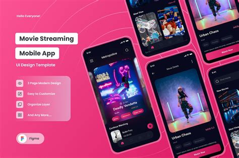 电影流媒体APP应用UI套件 Movie Streaming – App Mobile UI Kits – 设计小咖