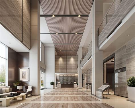 温州办公室现代风格5400平米设计方案 办公室大厅装修效果图_装信通网
