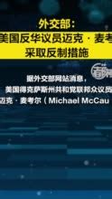 外交部：对美国反华议员迈克麦考尔采取反制措施_手机新浪网